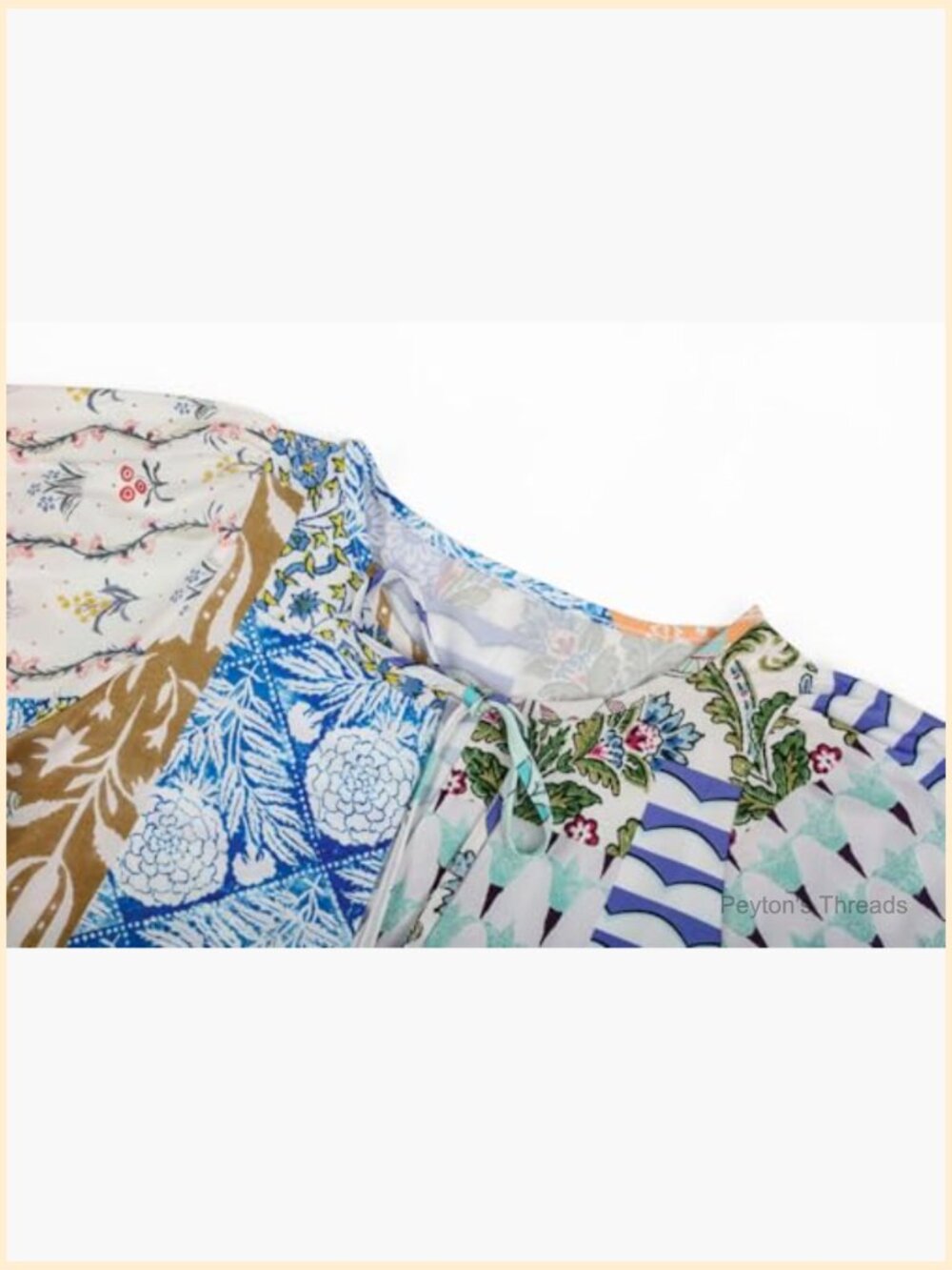 Boho Floral Printed Long Maxi Dress with Lantern Sleeves and Pockets - Picture 6 of 7